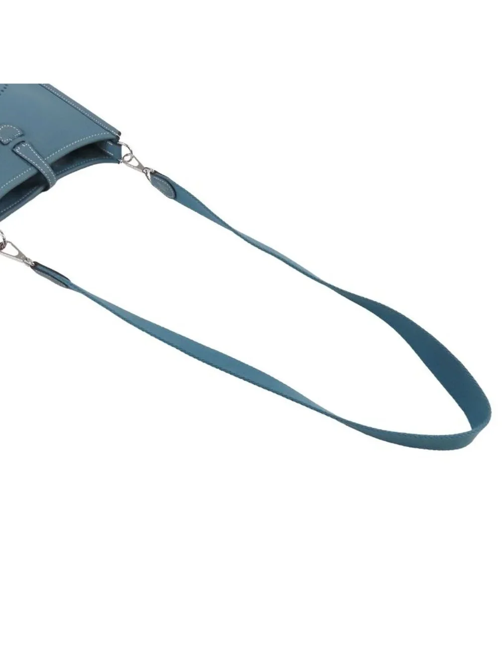 Hermes Evelyne TPM New Blue Jean Silver Taurillon Shoulder Bag
